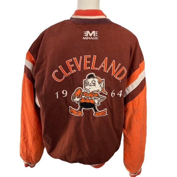 Vintage 90's Mirage Cleveland Browns Insulated Bomber Jacket Size Large - Picture 2 of 15